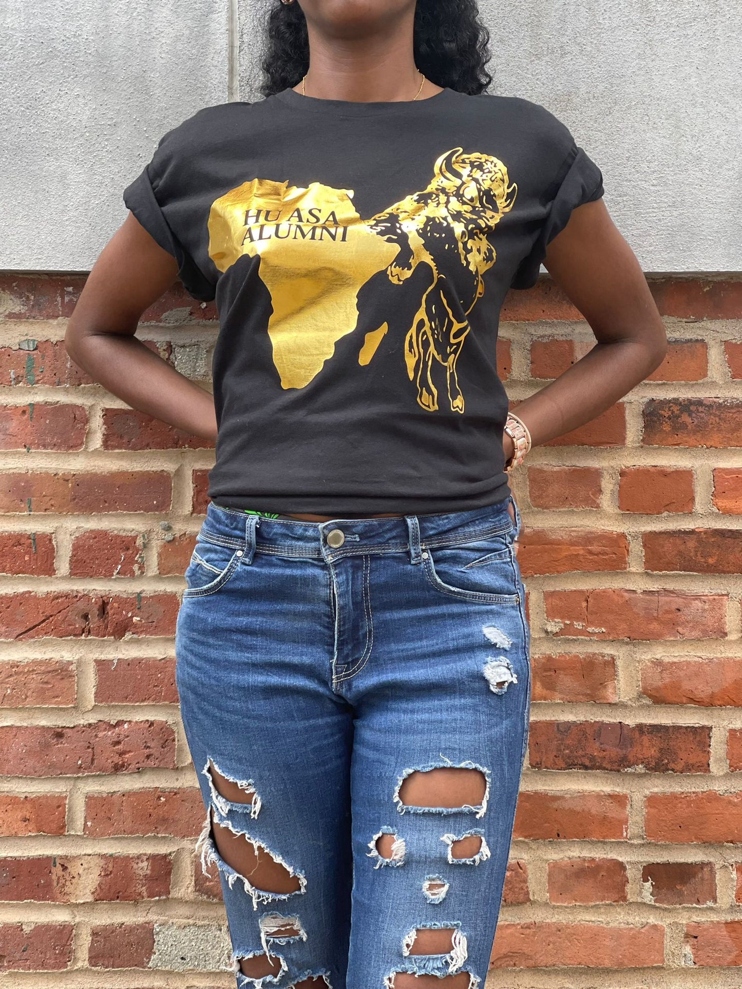 Black and Gold Short Sleve T-Shirt